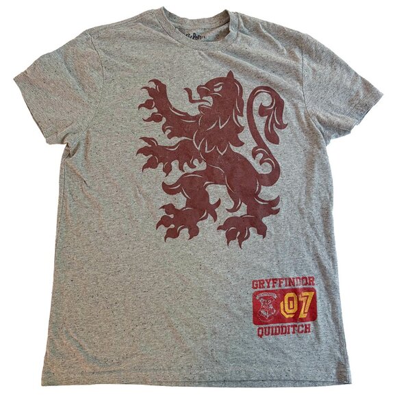 Harry Potter Gryffindor Quidditch Team T-Shirt | Size L | Gray Speckled Hogwarts - Picture 5 of 10